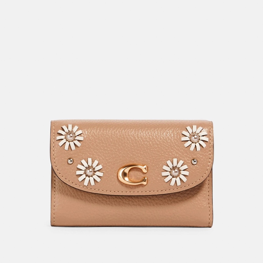 Coach Remi Medium Envelope Wallet w/ Whipstitch Daisy Applique